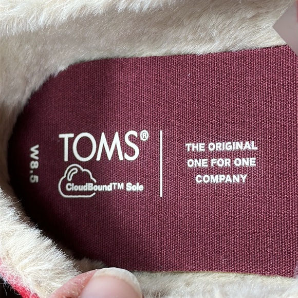 NWT TOMS Red Cozy Plaid Alpargata - Picture 9 of 14